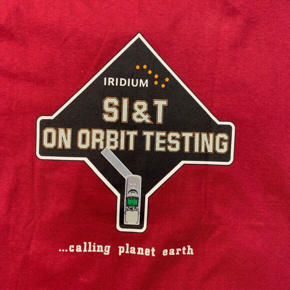 Vintage Motorola Shirt Mens M Medium SI&T On Orbit Testing Satellite Phone Y2K - Picture 9 of 11